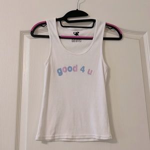 Olivia Rodrigo Sour Album Merch - “good 4 u” white tank top